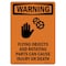 Signmission OSHA WARNING Sign, Flying Objects And W/ Symbol, 7in X 5in Decal, 5" W, 7" L, Portrait OS-WS-D-57-V-13200 - alternate 1